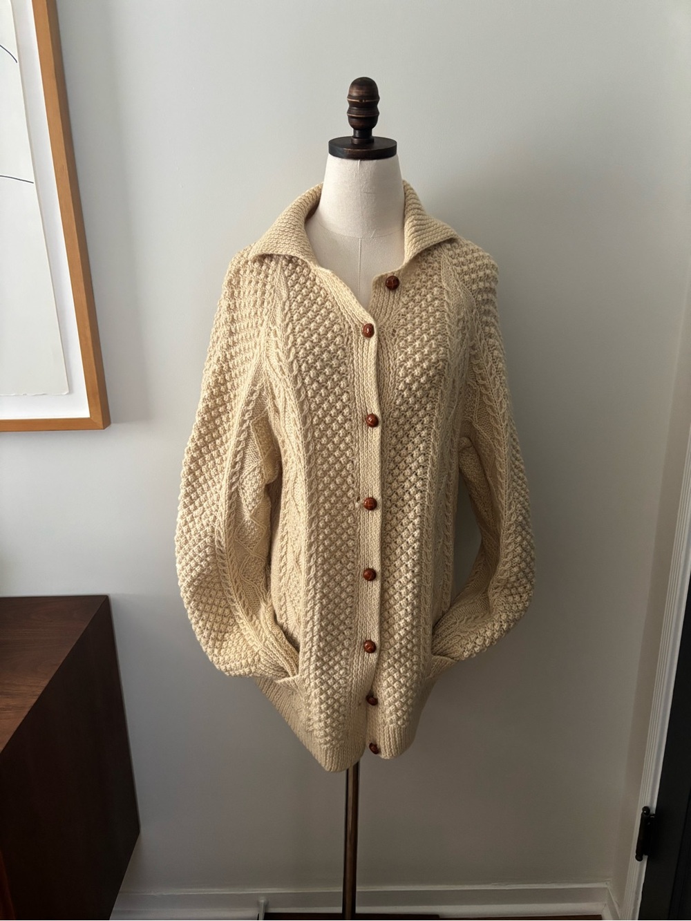 Vintage Cladyknit Hand Knit Donegal Wool Cardigan